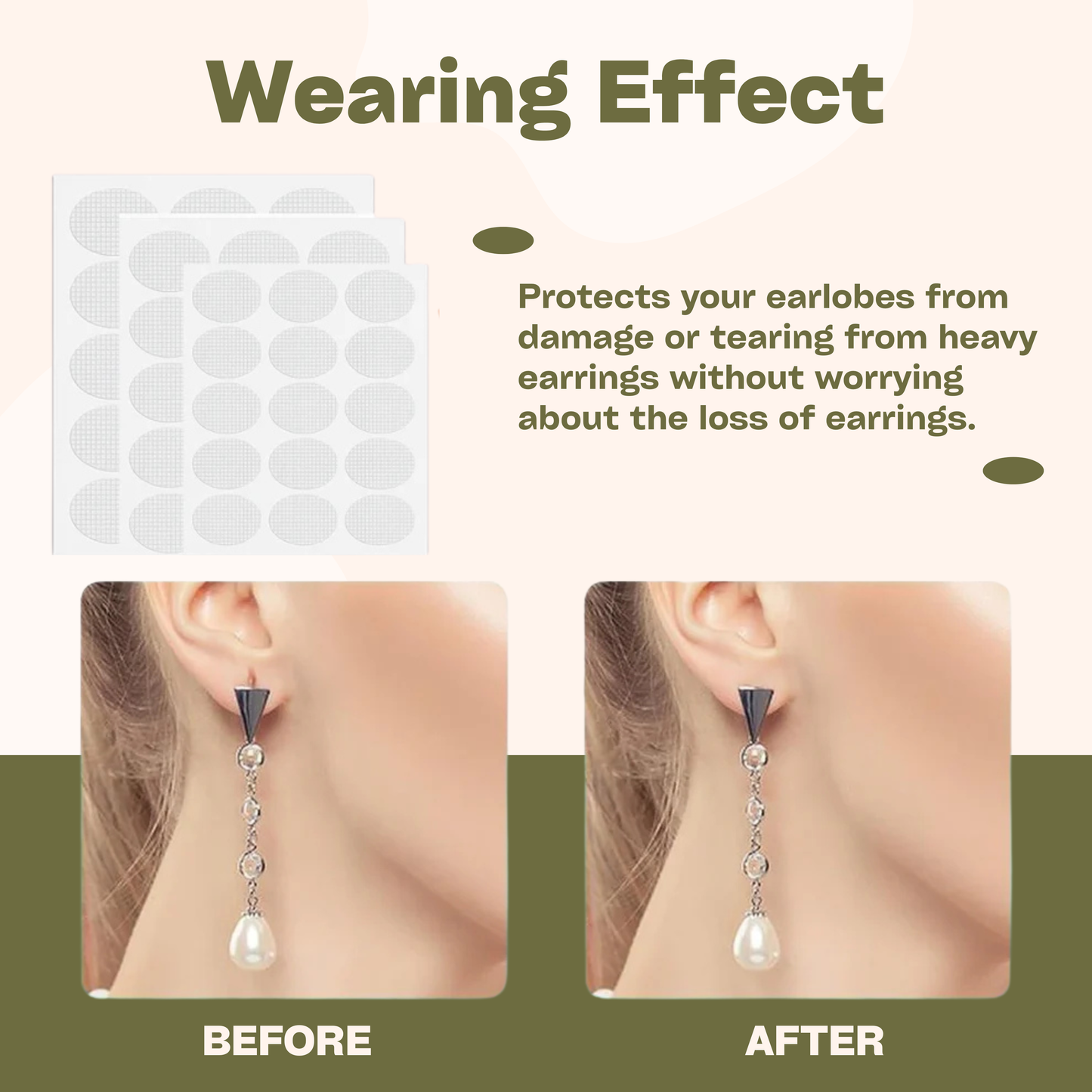 Earring Lift & Support Patches (100 Pcs) | No Droop, No Pain!
