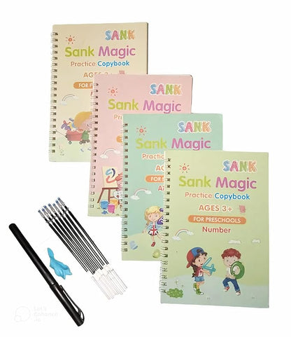 Magic Handwriting Copybook Kit – 4-in-1 Learning Set for Kids