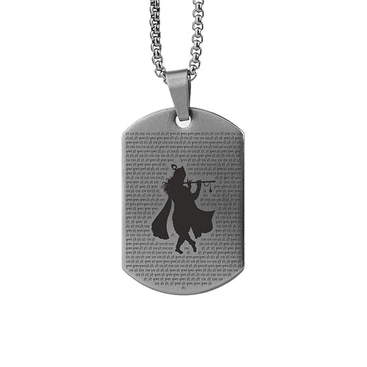 Divine Krishna Tag Necklace – Premium Stainless Steel Spiritual Necklace