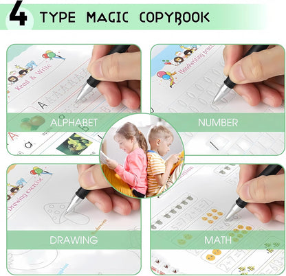 Magic Handwriting Copybook Kit – 4-in-1 Learning Set for Kids